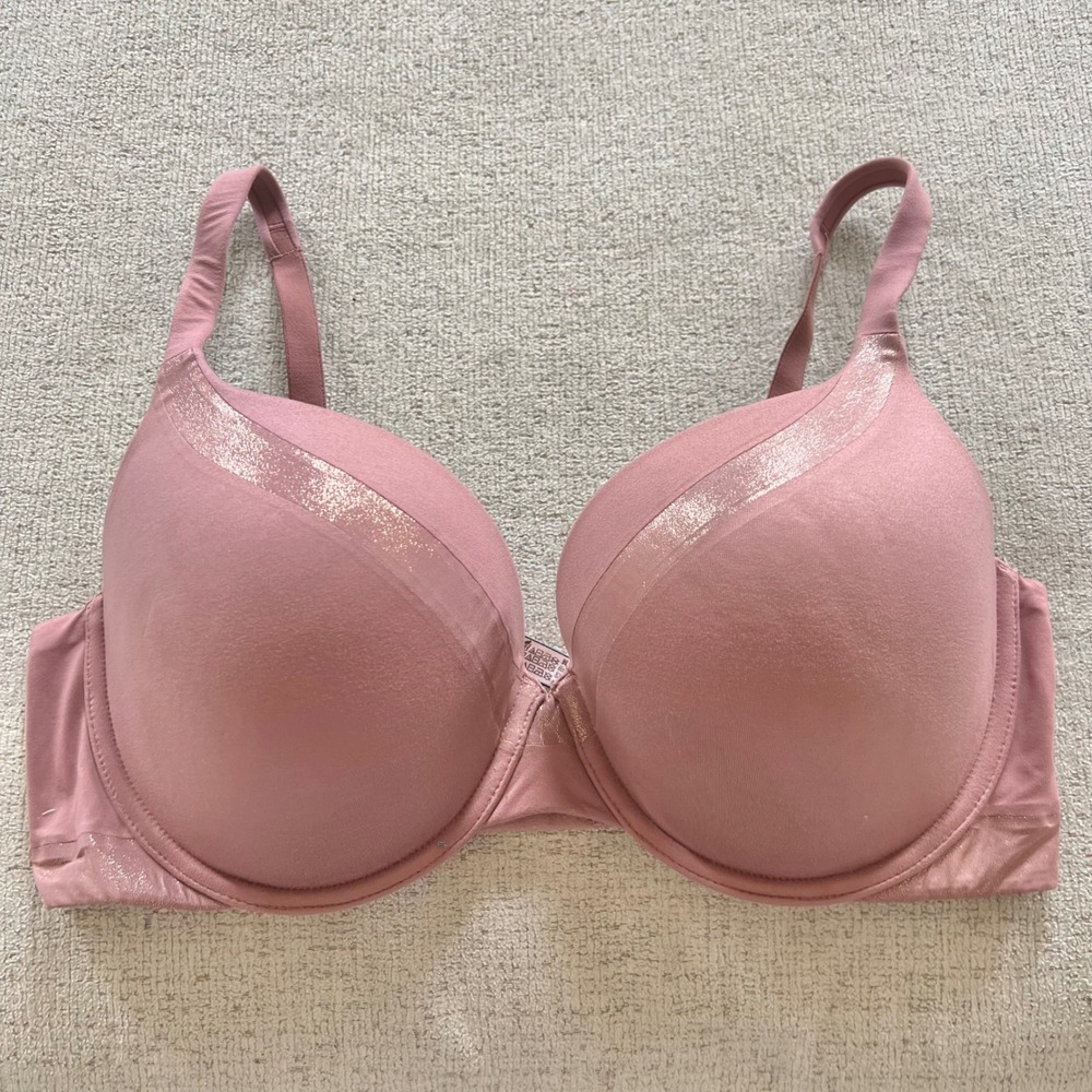 Victoria's Secret Body By Victoria Perfect Shape Bra 36DD Pink Shimmer Stripe